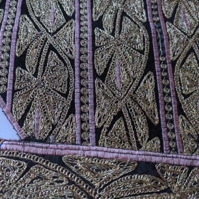 Golden Peach Shalimar Tilla Neck Patch with Border 3m - Image 2