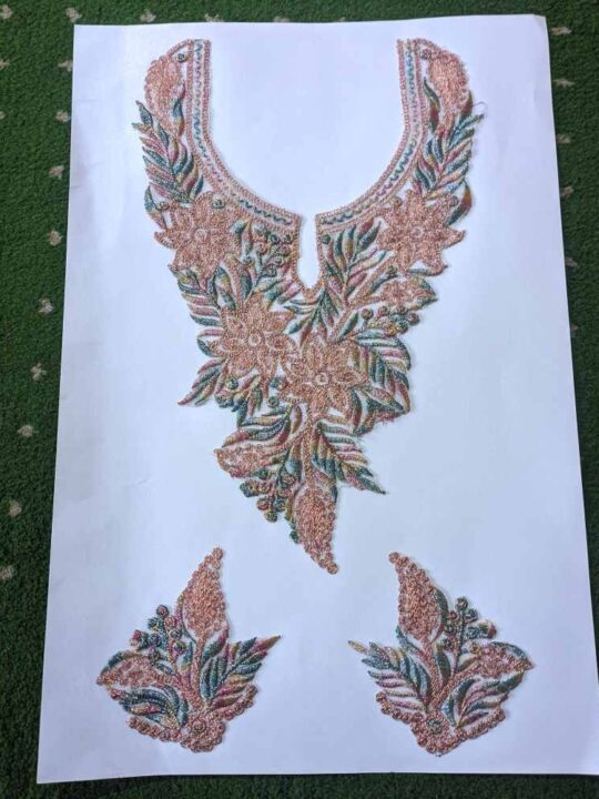 Green Maroon Azra Cutwork Tilla Patch Set