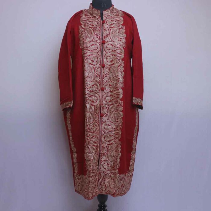 Maroon Aari Cashmilon Jacket