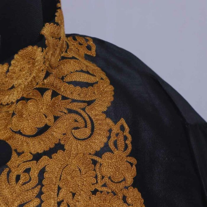 Black Mehr Aari Silk Kashmiri Jacket - Image 3