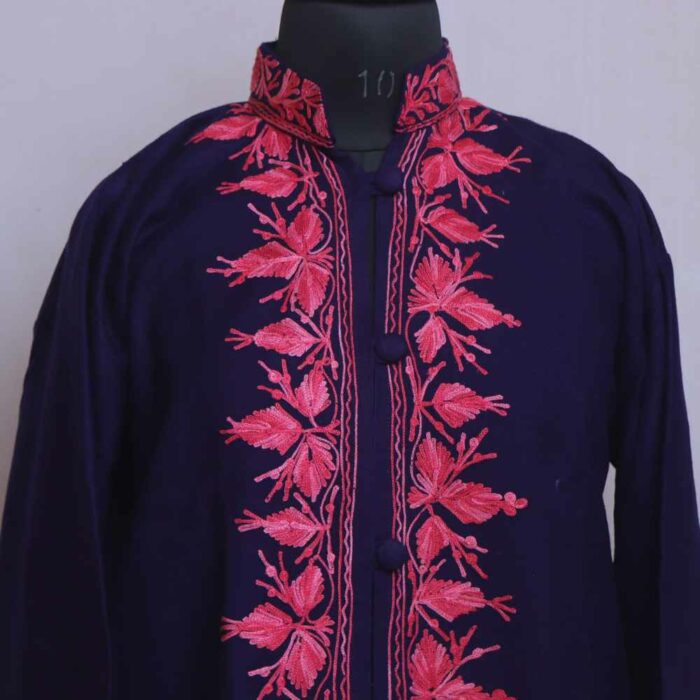 Blue Aaari Kari Kashmiri Woolen Jacket - Image 2