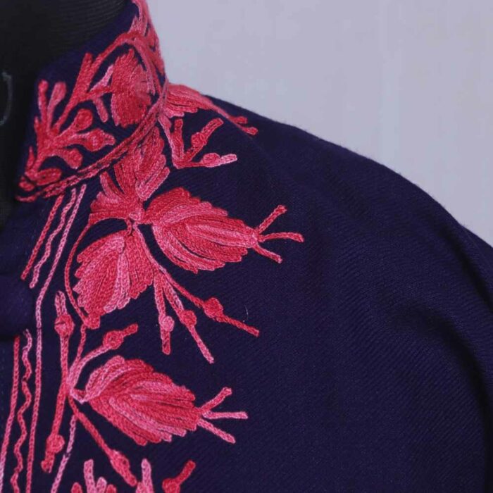 Blue Aaari Kari Kashmiri Woolen Jacket - Image 3