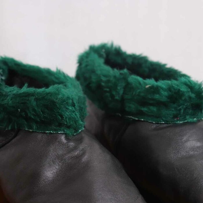 Black Sabz Leather Fur Socks (6) - Image 2