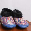 Blue Aftabi Leather Fur Socks with Ari Embroidery (6)