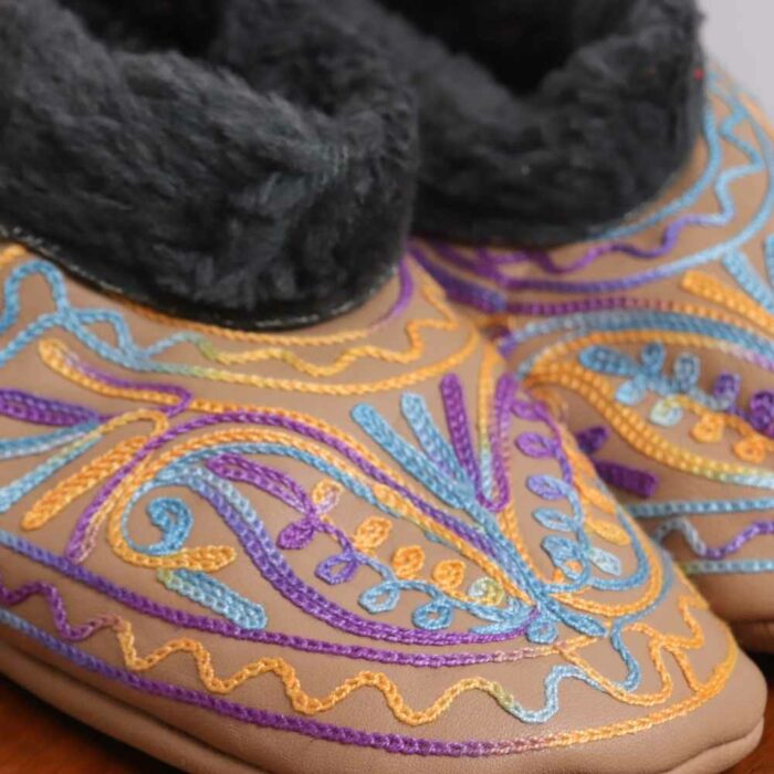 Light Brown Leather Socks with Ari Embroidery (7) - Image 2