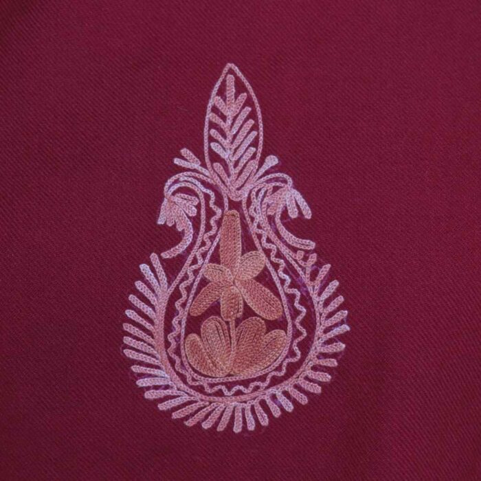 Maroon Inaya Cashmilon Kashmiri Phiran Co-ord Set - Image 4