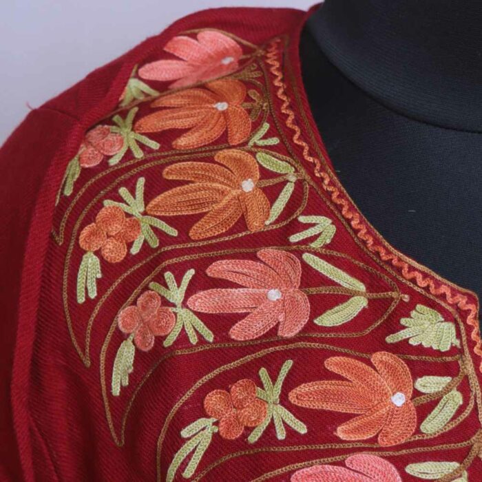Maroon Inaya Cashmilon Kashmiri Phiran Co-ord Set - Image 3