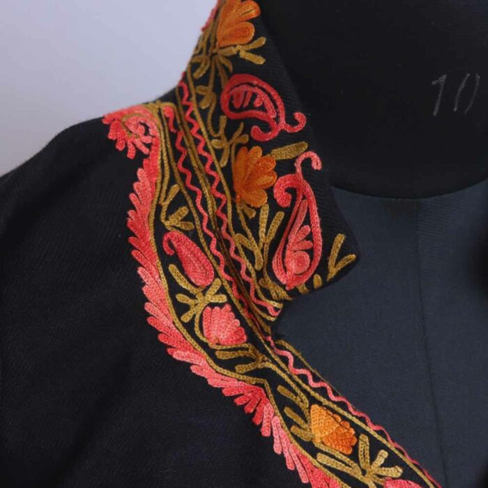 Black Ansari Cashmilon Kashmiri Phiran Co-ord Set - Image 3
