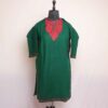 Green Vozul Kashmiri Girls Pheran/Short Kurta With Aari Embroidery(L35)
