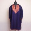 Blue Aftaabi Kashmiri Girls Pheran/Short Kurta With Aari Embroidery(L35.5)