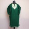 Green Sabz Kashmiri Girls Short Pheran With Aari Embroidery (L40)