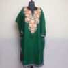 Dark Green Floral Kashmiri Pheran With Aari Work