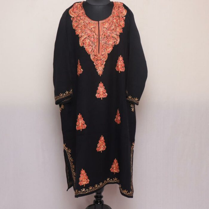 Black Tabrez Pheran with Aari Embroidery