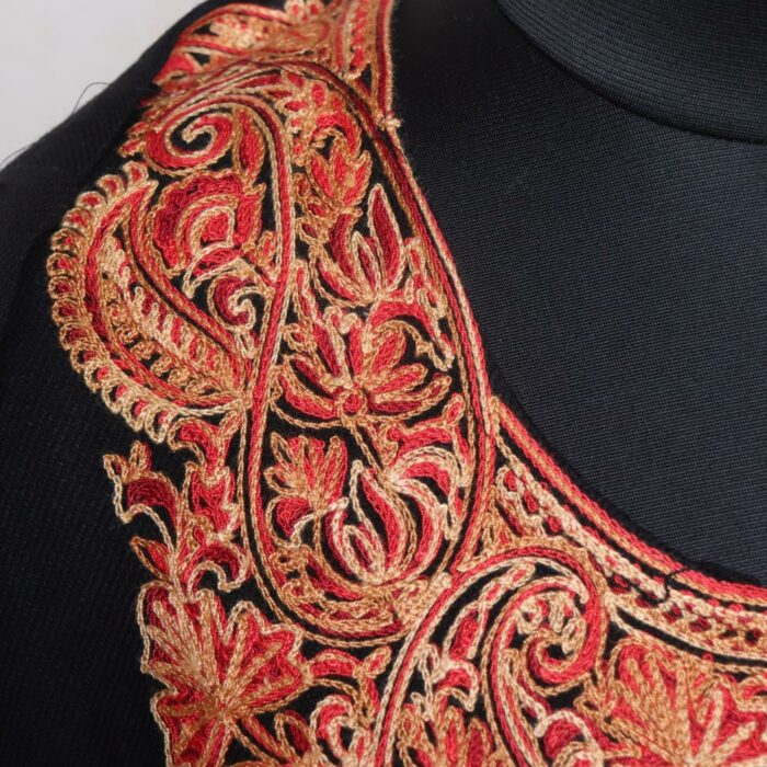 Black Tabrez Pheran with Aari Embroidery - Image 3