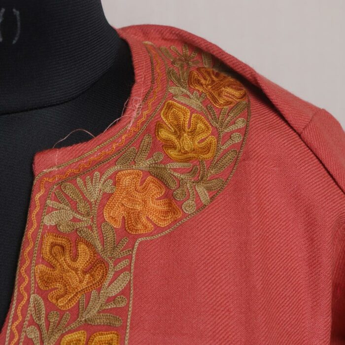 Peach Nora Pheran With Aari Work - Image 3