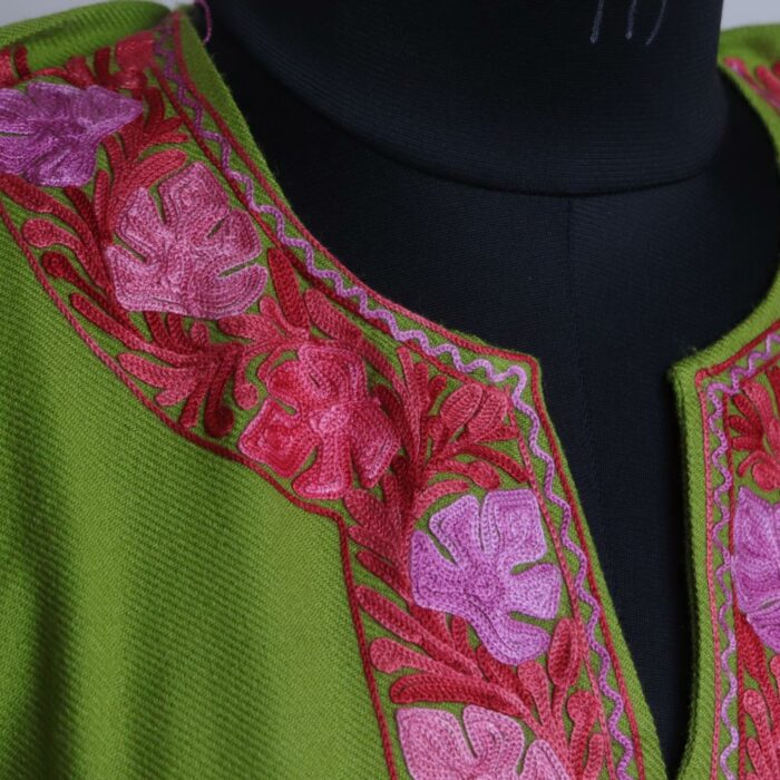 Parrot Green Kashmiri Aari Pheran - Image 2