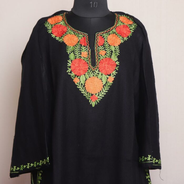 Black Miri Kashmiri Winter Aari Pheran - Image 2