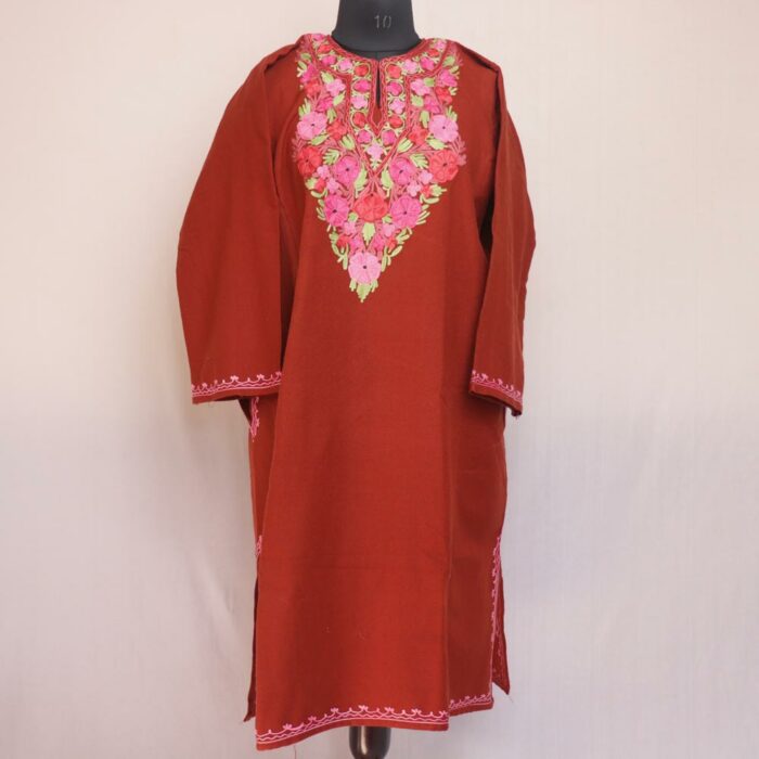 Red Khayam Kashmiri Winter Aari Pheran