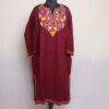 MAroon Chinari Kashmiri Winter Aari Pheran