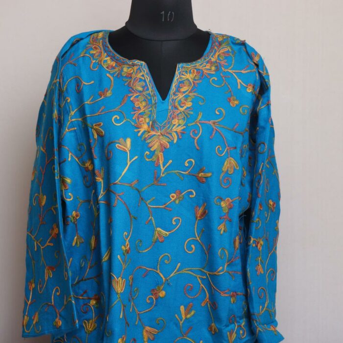 Sky Blue Aari Jal Pheran - Image 2
