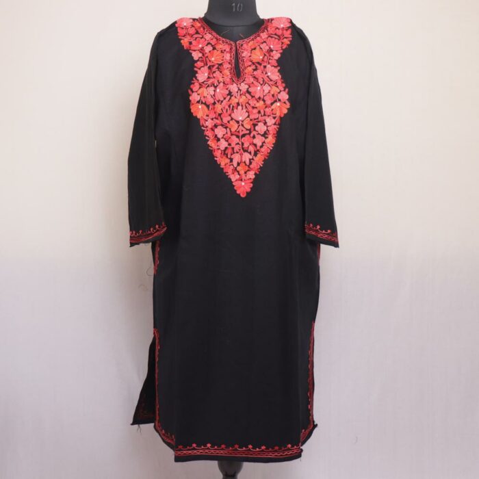 Black Harudh Kashmiri Winter Aari Pheran