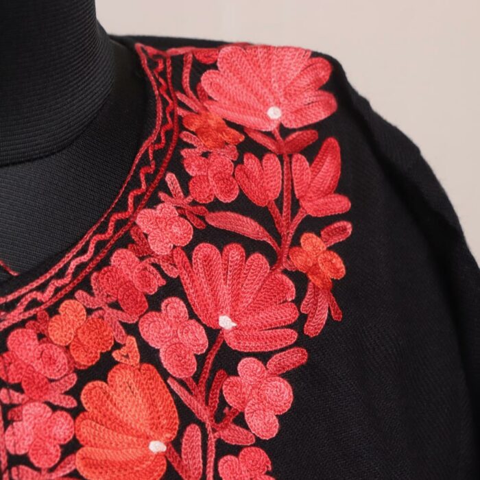 Black Harudh Kashmiri Winter Aari Pheran - Image 3