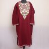 Maroon Burzhama Kashmiri Winter Aari Pheran