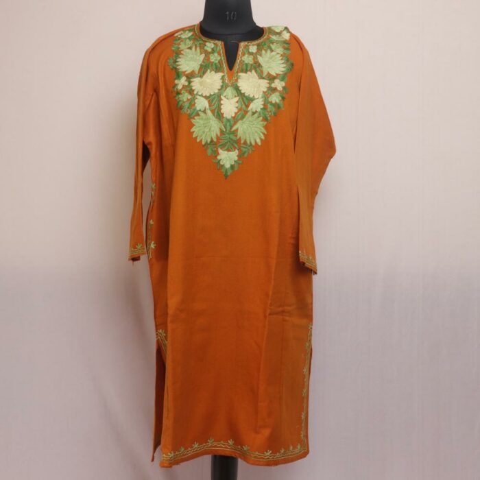 Mustard Bliss: Winter Pheran with Aari Embroidery