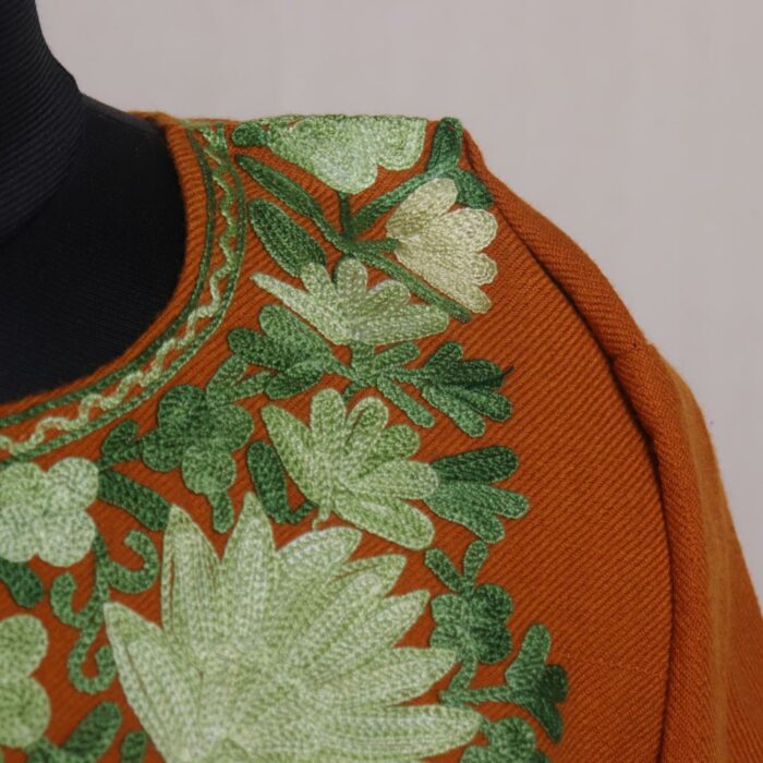 Mustard Bliss: Winter Pheran with Aari Embroidery - Image 3