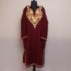 Burgundy Bliss: Kashmiri Pheran in Wine with Aari Embroidery
