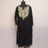 Noir Chinar Majesty: Black Kashmiri Pheran with Aari Embroidery