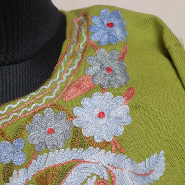 Parror Green Kashmiri Pheran With Aari Work - Image 3