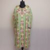 Pastel Meadow Serenity: Light Green Raffal Kashmiri Pheran with Aari Embroidery