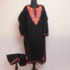 Black Cashmilon Kashmiri Phiran Co-ord Set