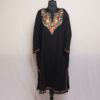 Midnight Blooms: Black Winter Kashmiri Pheran with Floral Aari Embroidery