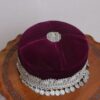 Purple Velvet Kashmiri Woman Cap