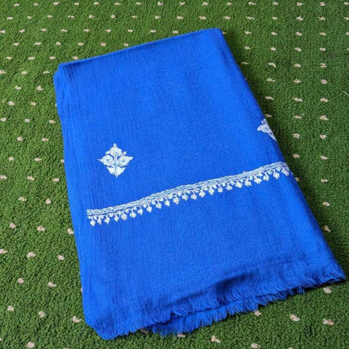 Blue Posh Paper Mache Sozni Handwork Stole