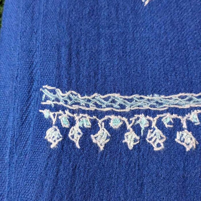 Blue Posh Paper Mache Sozni Handwork Stole - Image 2