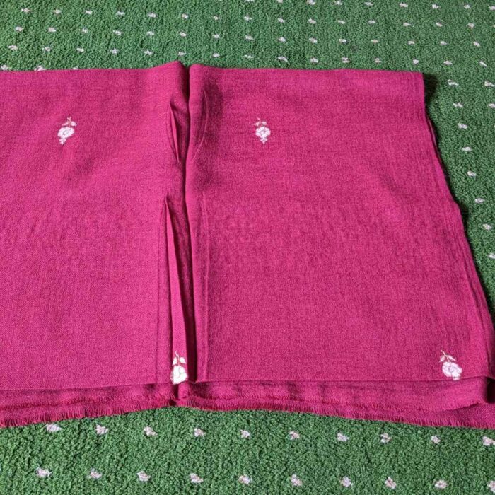 Maroon Posh Paper Mache Sozni Handwork Stole - Image 2