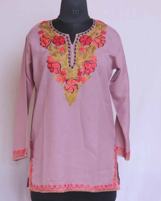 Lavendar Maryam Summer Cool Kashmiri Aari Kurta