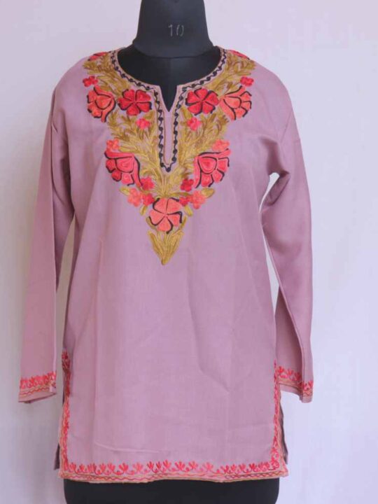 Lavendar Maryam Summer Cool Kashmiri Aari Kurta