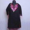 Black Maryam Gulabi Kashmiri Girls Short Pheran With Aari Embroidery (L35)