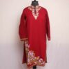 Maroon reddish Wasiya Lavendar Posh Daman Winter Kurta with Ari Embroidery
