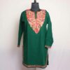 Green Wazul Badaam bagh Wasiya kashmiri Winter Kurta with Ari Embroidery