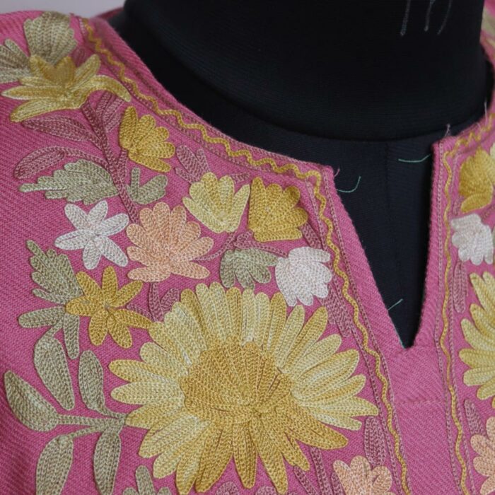 Light Pink Kashmiri Aari Pheran - Image 3