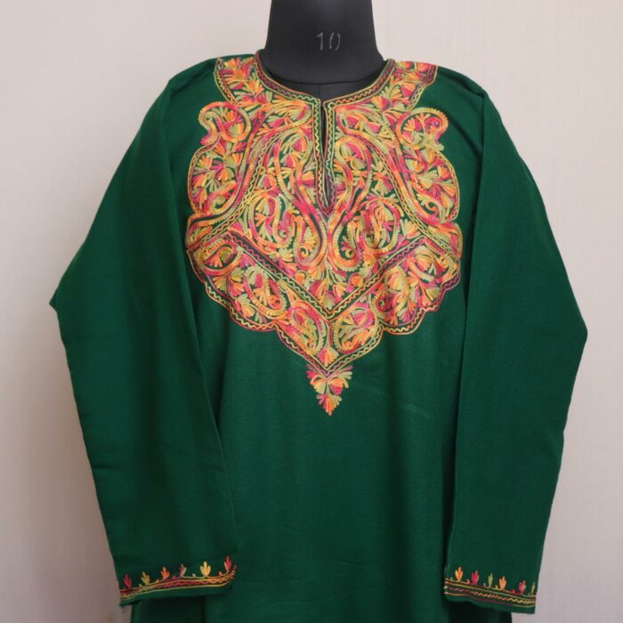 Sabz Noor Cashmilon Winter Aari Pheran - Image 2