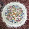 Handmade 3ft Round Wool Rug with Aari Embroidery - Beautiful Design, Pure Wool Namda Rug, Home Decor Accent