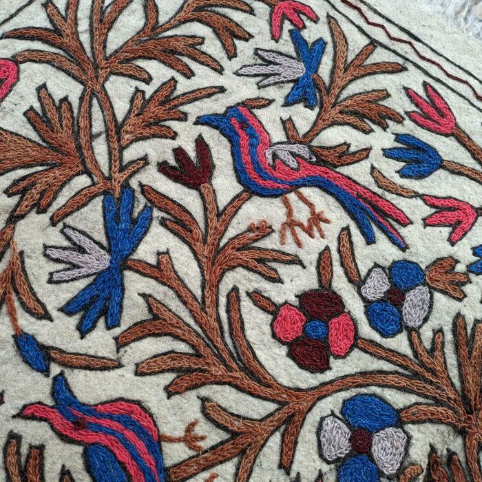 Pure Wool Handmade Birdy Namda Rug 3x5 - Image 2