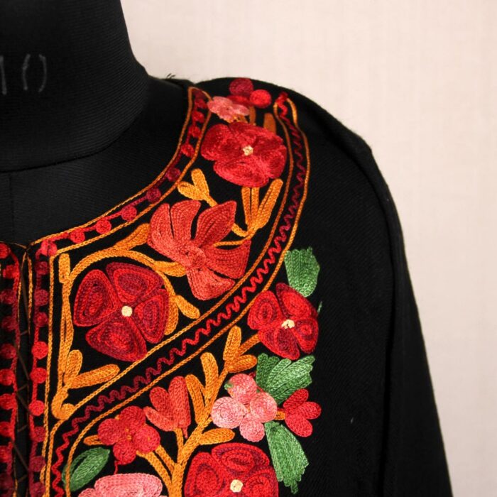 Kashmiri Pheran - Black With Aari Embroidery - Image 3