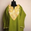 Kashmiri Pheran - Parrot Green With Aari Embroidery